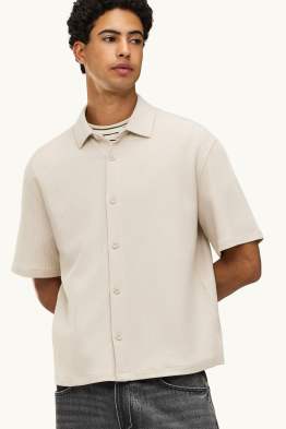 Chemise - relaxed fit - col kent - finition côtelée