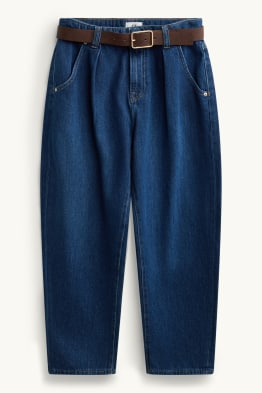 Barrel jeans con cintura - vita alta