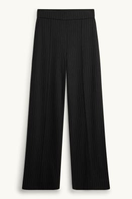 Trousers - high waist - wide leg - shiny
