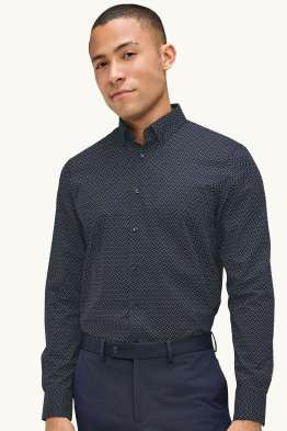 Shirt - regular fit - button-down collar - patterned