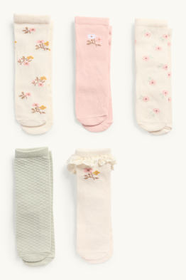 Multipack 5er - Blümchen - Baby-Socken