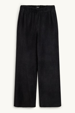 Broek van corduroy - high waist - wide leg