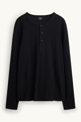 Longsleeve - relaxed fit - met structuur
