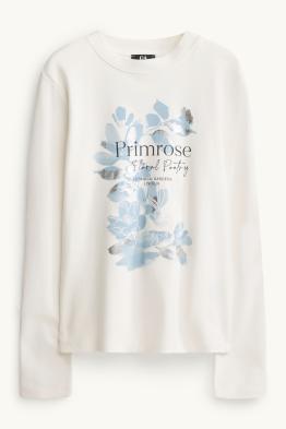 Maglia a maniche lunghe - regular fit - effetto brillante - a fiori