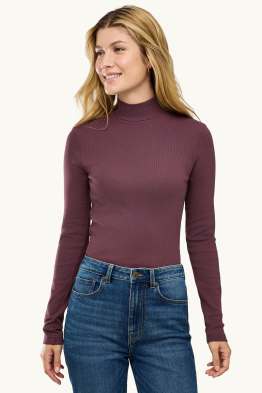Langarmshirt - Slim Fit - gerippt