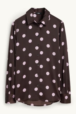 Blouse-chemise en satin - à pois