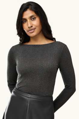 Langarmshirt - Regular Fit - gerippt