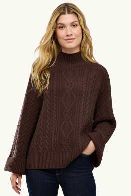 Pull à col roulé en cachemire mélangé - laine mélangée