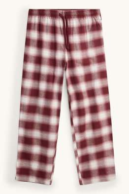 Pantaloni de pijama din flanel - în carouri  