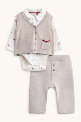 Rentier - Weihnachts-Erstlingsoutfit - 3 teilig