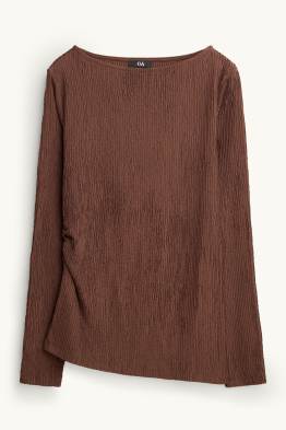 Haut à manches longues - slim fit - finition côtelée