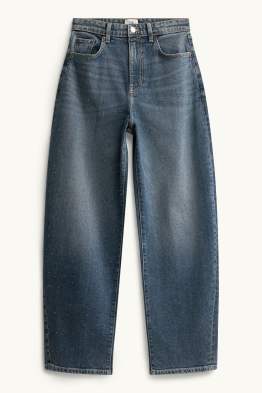 Barrel Jeans amb pedres d’estràs - high waist