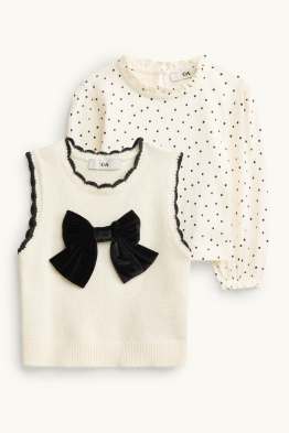 Bow - set - slipover and long sleeve top - 2 piece