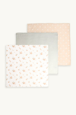 Set van 3 - bosdieren - hydrofiel babydoekje