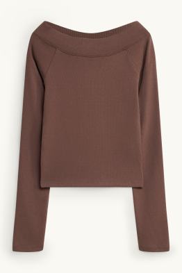 Long sleeve top - slim fit - ribbed