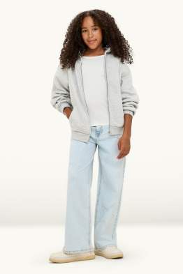 Stern - Wide Leg Jeans mit Strasssteinen