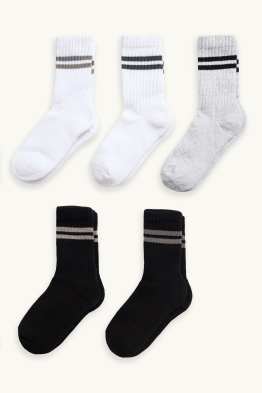 Lot de 5 paires - chaussettes - côtelées