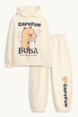 CapyFun - set - felpa con cappuccio e pantaloni sportivi - 2 pezzi
