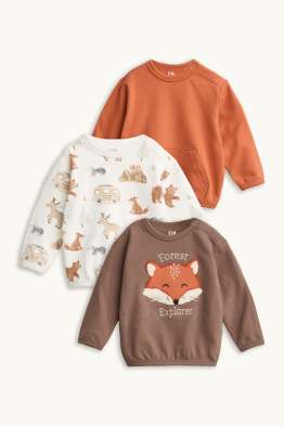 Confezione da 3 - volpe e animali del bosco - felpa neonati