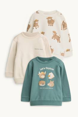 Confezione da 3 - animali - felpa per neonati