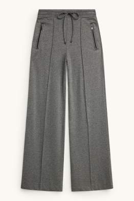 Jersey broek - mid waist - wide leg