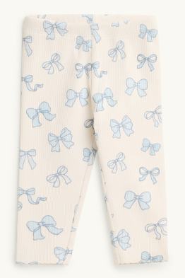 Petit nœud - legging bébé - finition côtelée