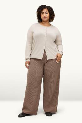 Stoffhose - High Waist - Wide Leg - kariert