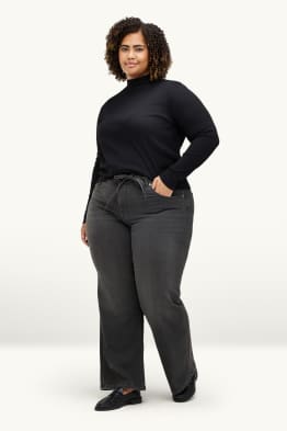 Wide Leg Jeans - mid waist - jog denim - LYCRA®