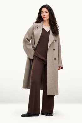 Kašmírové kalhoty - mid waist - straight leg