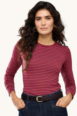 Tričko s dlouhým rukávem - slim fit - pruhované