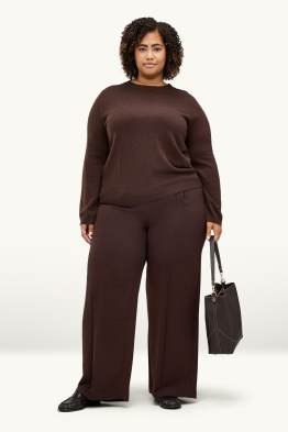 Pantalon en toile - high waist - wide leg