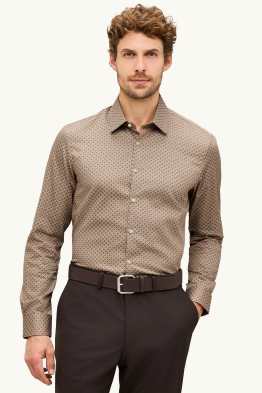 Chemise - regular fit - col kent - à motif