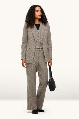 Business-broek - high waist - wide leg - geruit