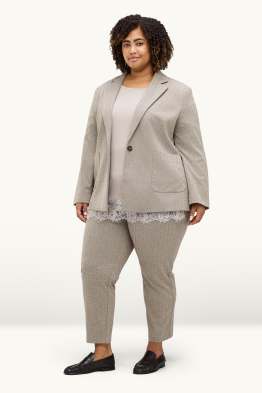 Stoffhose - High Waist - Tapered Fit - gemustert
