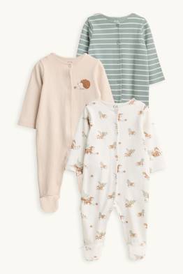 Lot de 3 - animaux de la forêt - pyjama pour bébé