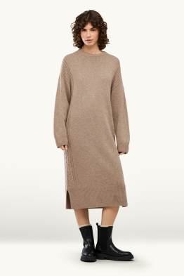 Vestito in maglia con cashmere - straight fit - misto lana