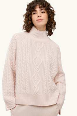 Pull à col roulé en cachemire mélangé - laine mélangée