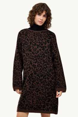 Robe en maille - straight fit - imprimé léopard