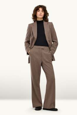 Pantalons formals - mid waist - wide leg - amb motiu