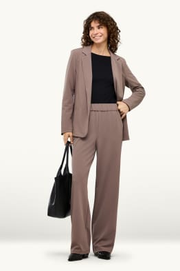 Business trousers - mid-rise waist - wide leg