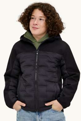 Softshell jacket with hood - water-repellent
