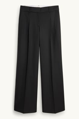 Pantalon - mid waist - wide leg - wolmix