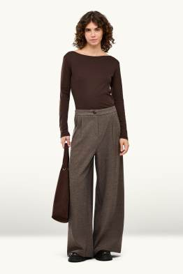 Pantaloni de stofă - talie înaltă - wide leg