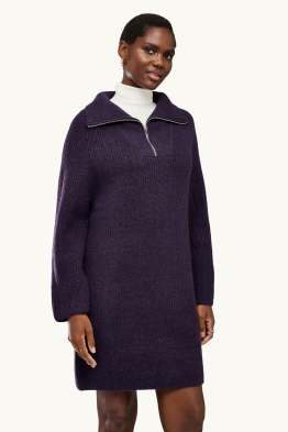 Strickkleid - Straight Fit - gerippt