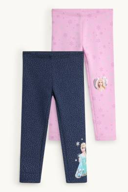 Lot de 2 - La Reine des neiges - leggings - effet brillant