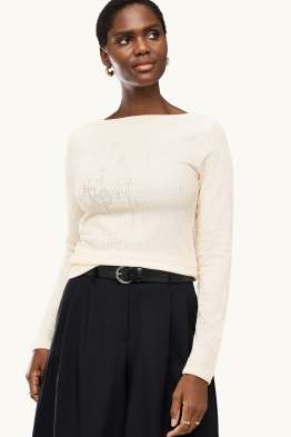Haut à manches longues - slim fit - finition côtelée