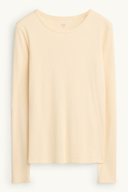 Long sleeve top - slim fit - ribbed