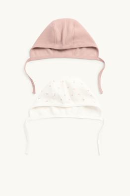 Set van 2 - babymuts - ribstof