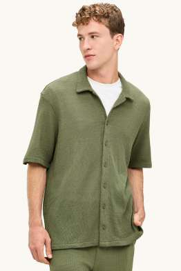Chemise en maille - relaxed fit - col kent - finition texturée