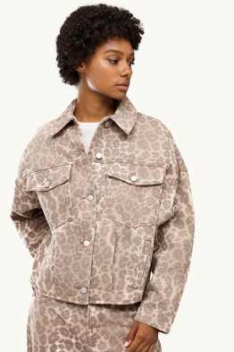 Veste en jean - imprimé léopard